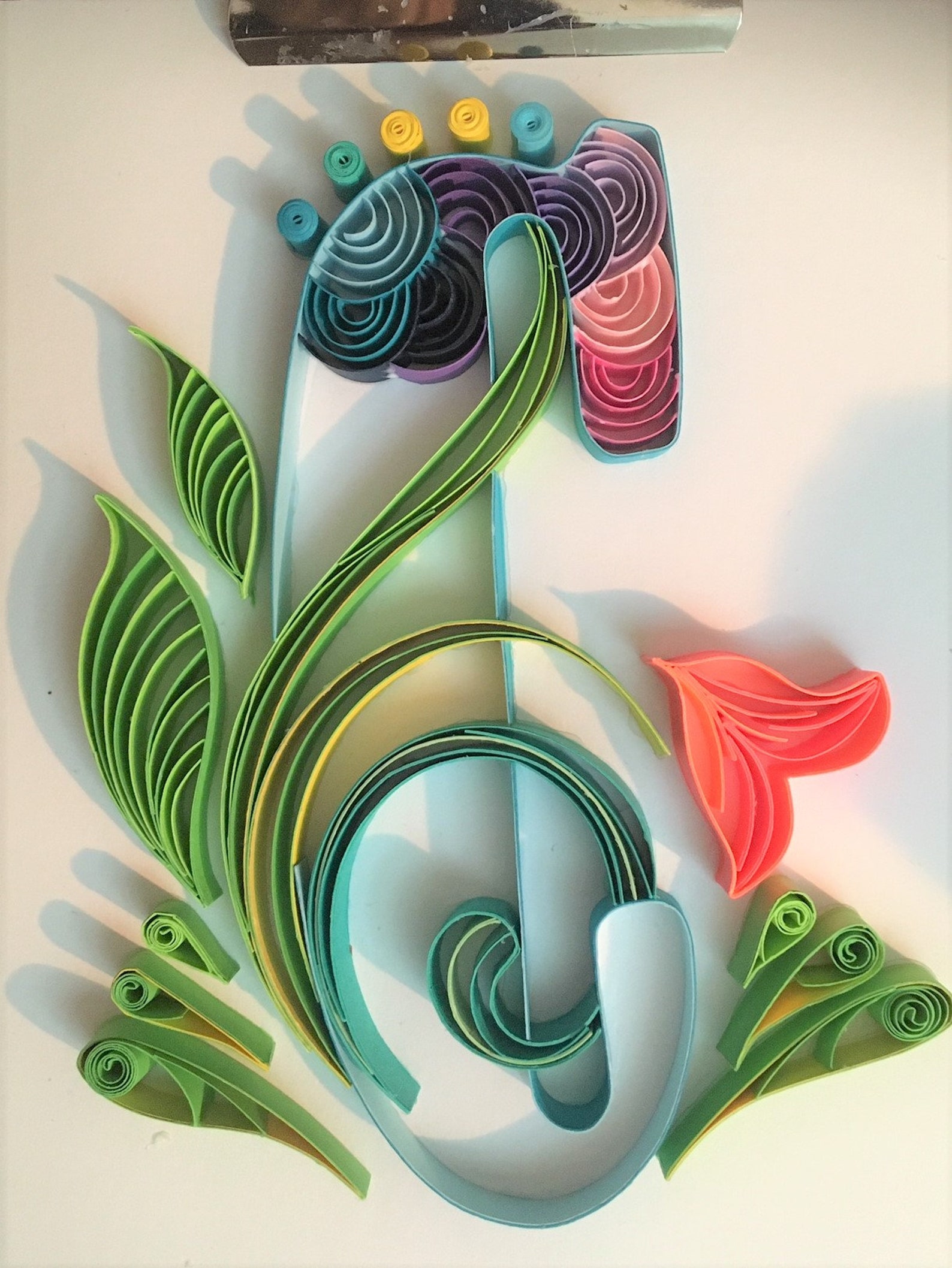 Quilling Letter C Template Quilling Art Colorful Letter C Etsy