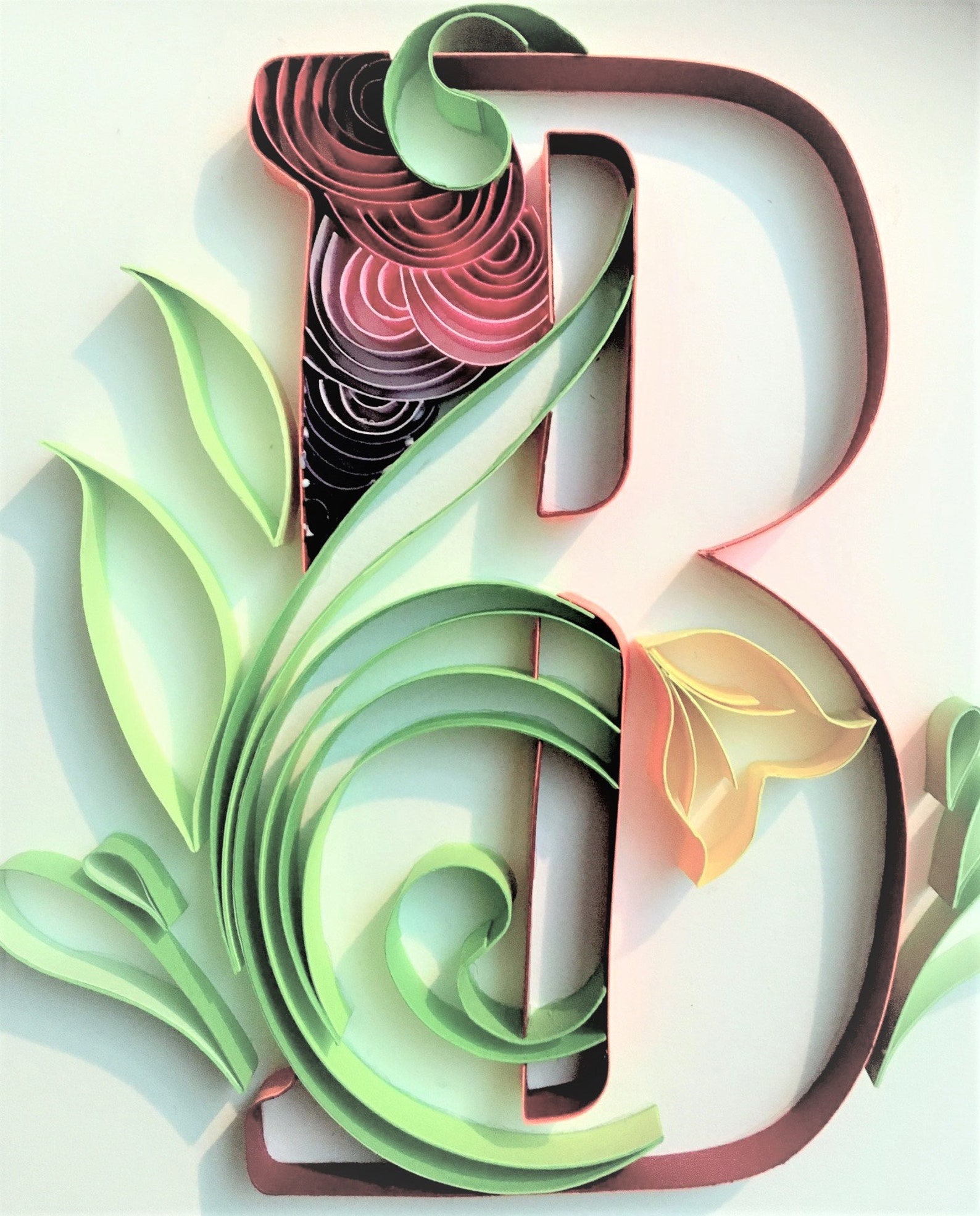 Quilling Letter B Template Quilling Art Colorful Letter B Etsy