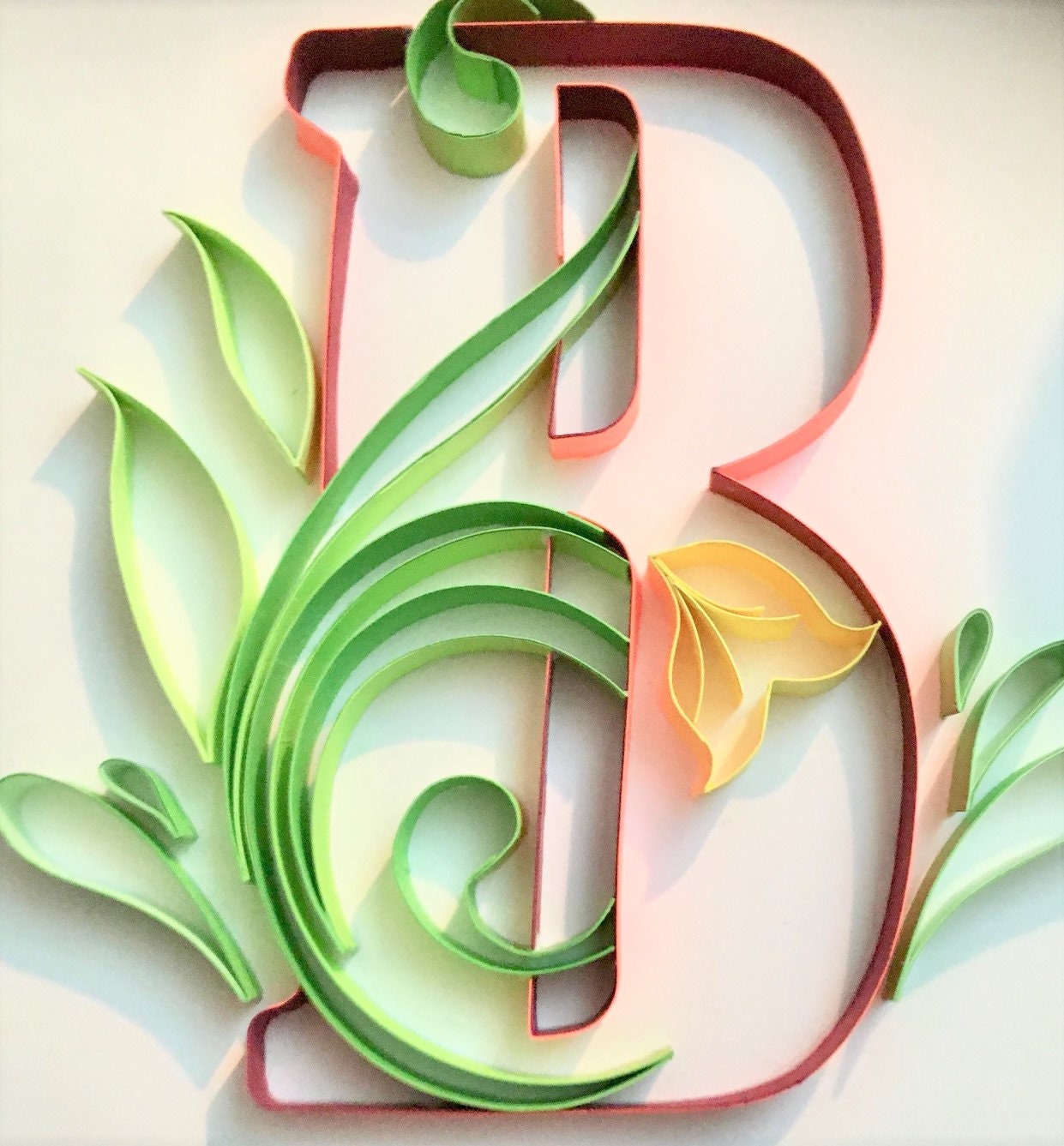 Quilling Letter B Template Quilling Art Colorful Letter B Etsy
