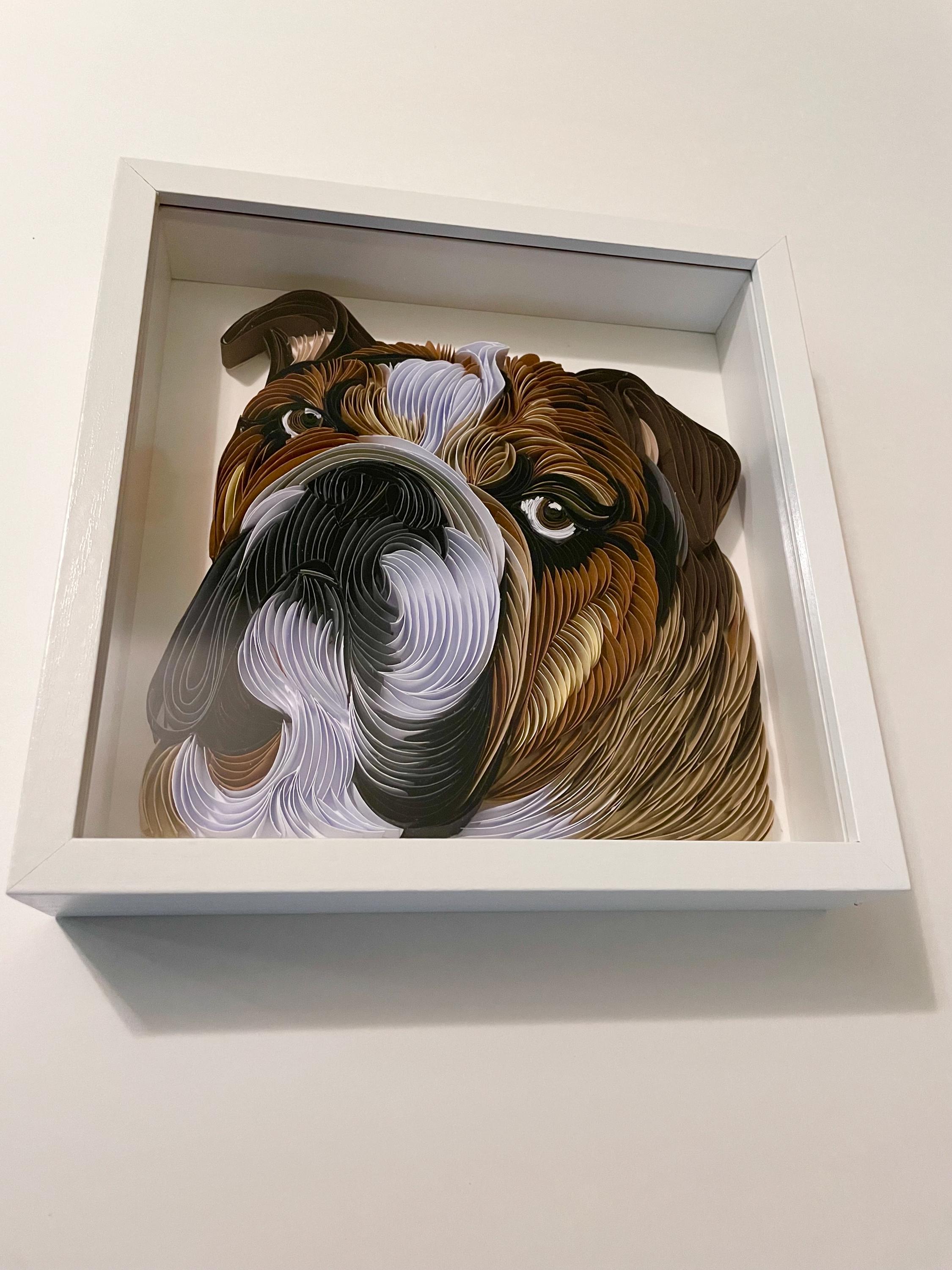 Custom Quilled Pet Portrait: Personalized Pet Memorial Wall Art ...