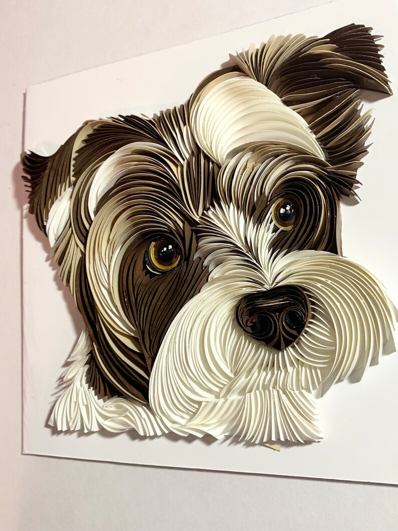 Custom Quilled Pet Portrait: Personalized Pet Memorial Art Handamde ...