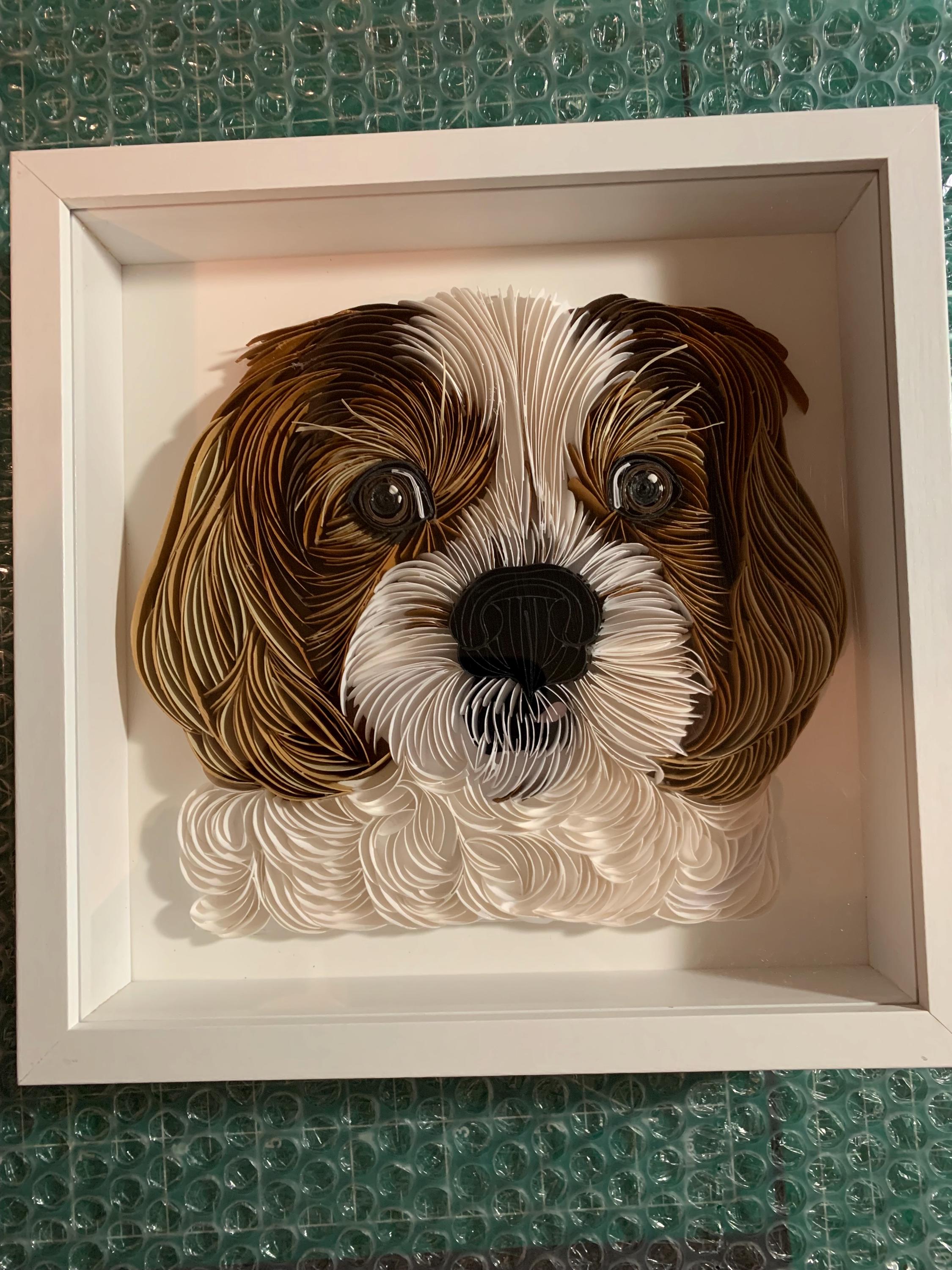 Custom Quilled Pet Portrait: Personalized Dog Memorial, Handmade Wall ...