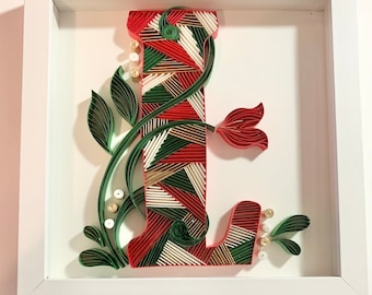 Custom Quilling Art: Personalized Paper Initial, Handmade Home Decor Handamde, Birthday, Anniversary, Holidays Gifts
