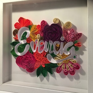 Customized Quilled, Gifts for him or her, Handmade Gifts, Birthday Gifts, Wall Art, Nursery Decor, Christmas Gift Ideas, Anniversary Ideas.