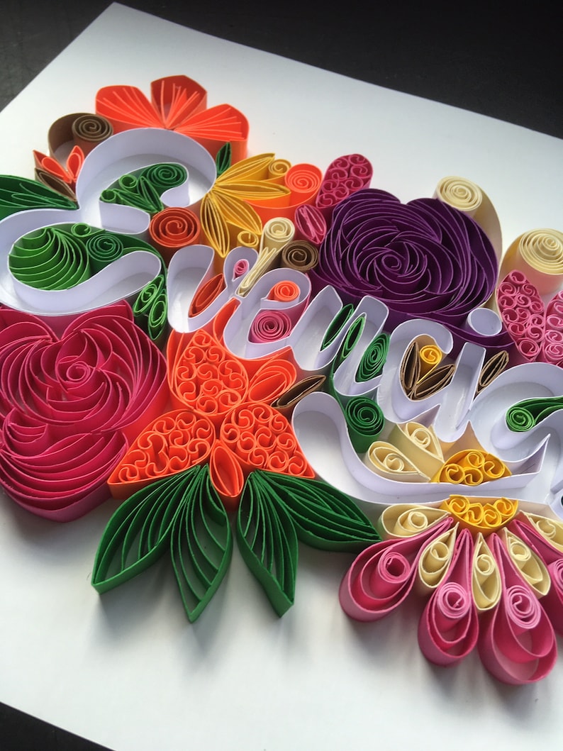 Personalized Names With Style and Framed Quilling Art Paper Etsy