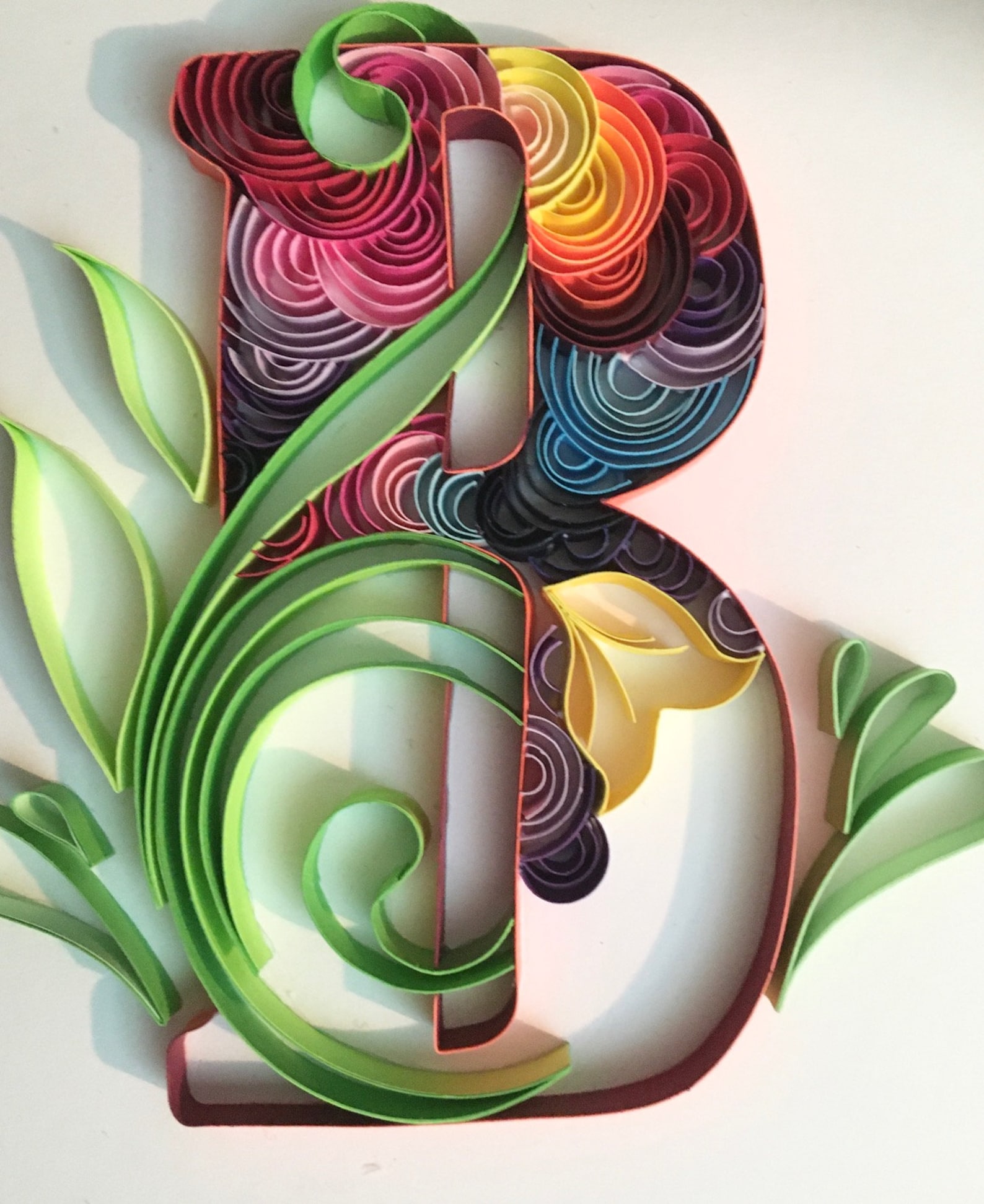 Quilling Letter B Template Quilling Art Colorful Letter B Etsy