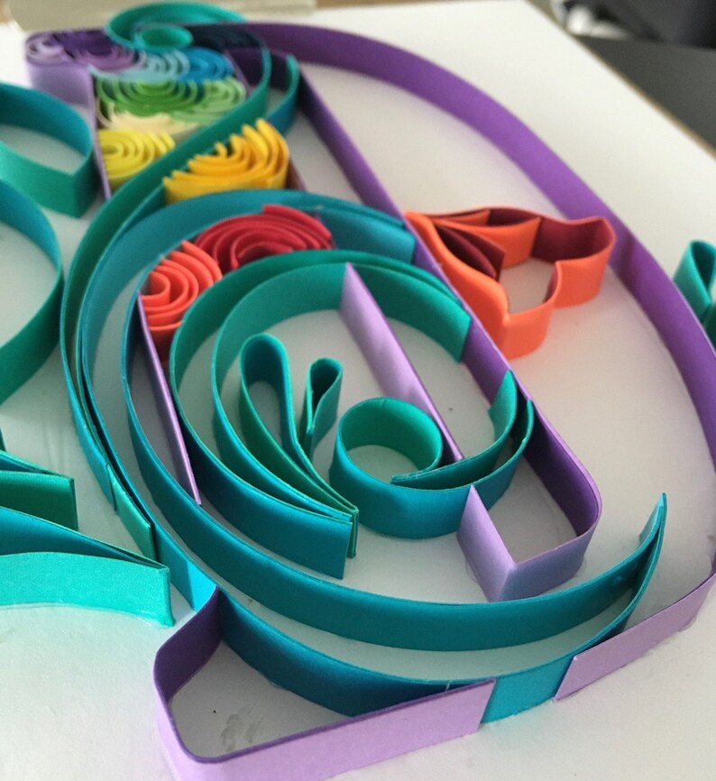 Quilling Letter D Template Quilling Art Colorful Letter D Etsy