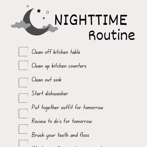 Nighttime Routine Checklist