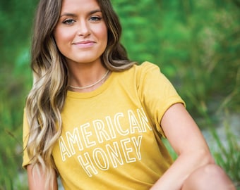 American Honey Tee | Patriotic Graphic Shirt | Western Summer Top