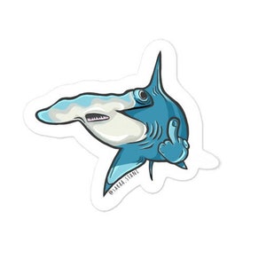 Hammerhead Shark Sticker - funny - middle finger