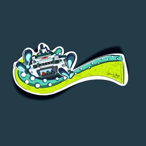 Kraken Ferry Vinyl Sticker (waterproof)