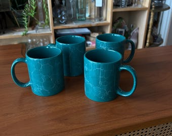 vintage green marble mugs (set of 4)