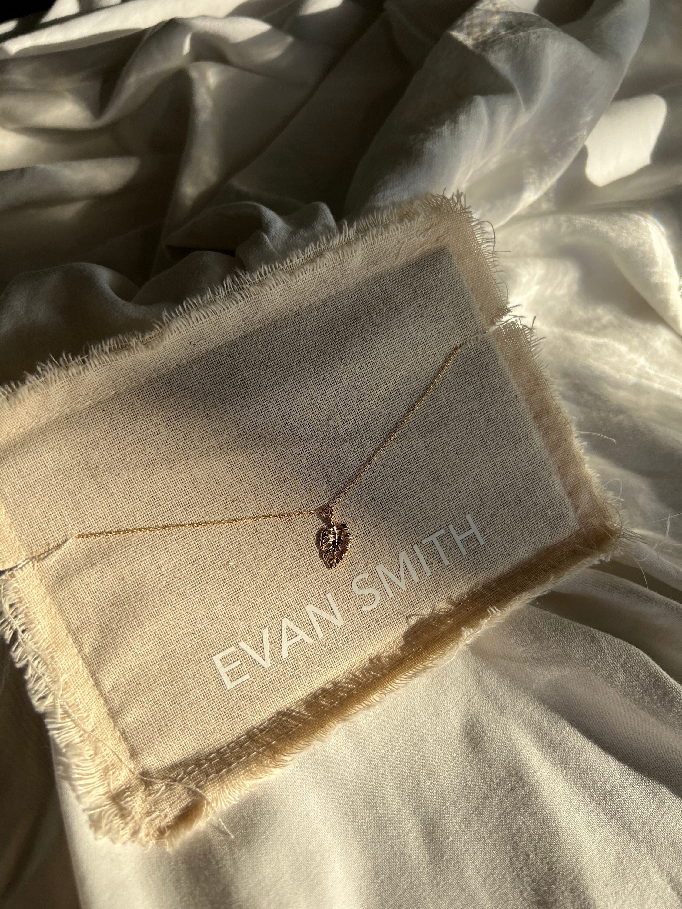 gold filled monstera leaf pendant