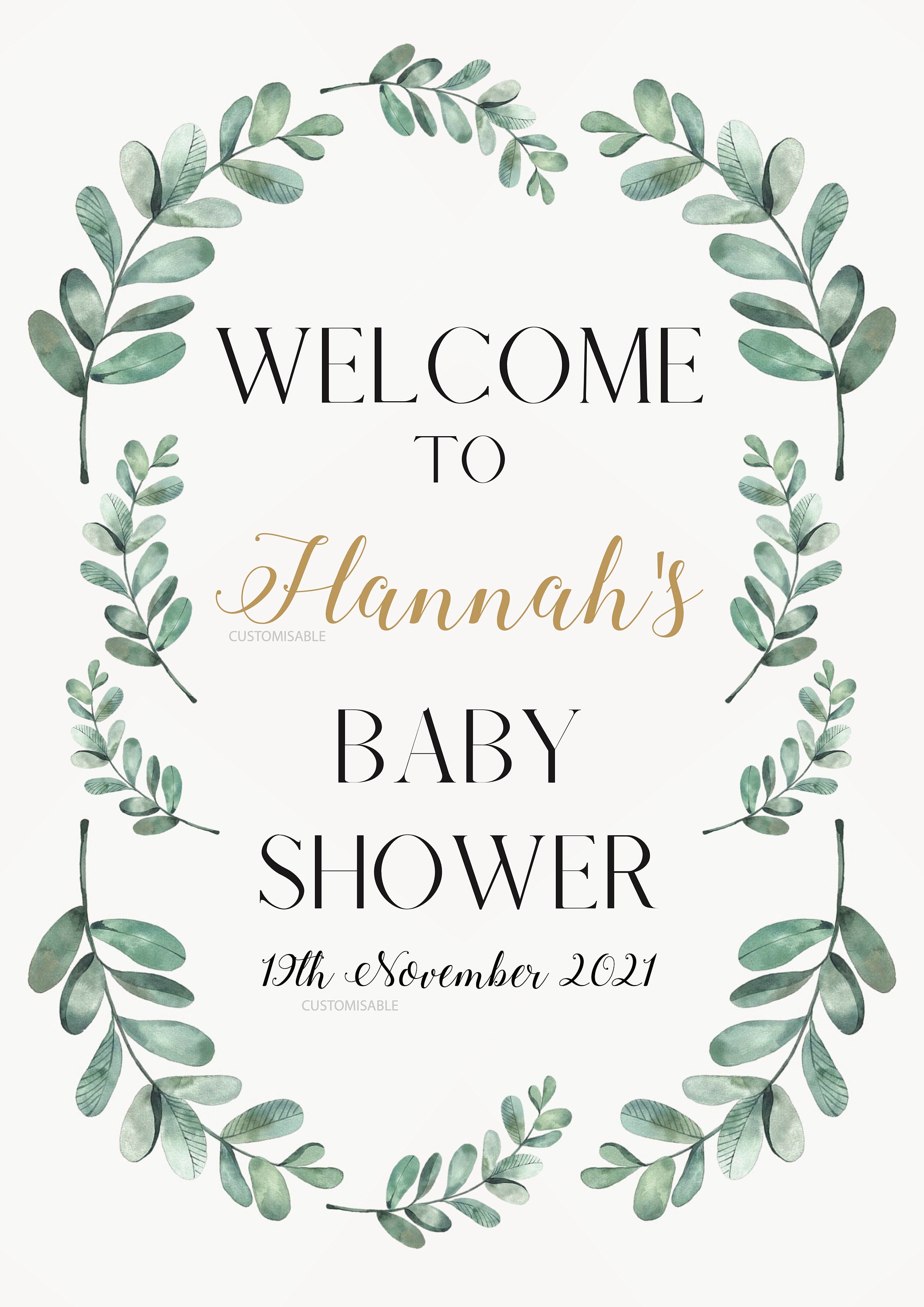 Custom Name Baby Shower Sign Customisation Baby Shower Etsy