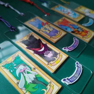 Bookmark marcapaginas Sakura Cardcaptor and Pokemon CARDS Vynil | Reading | Book | Videogame | Charm | Cozy Decoration | Vintage and Kawaii