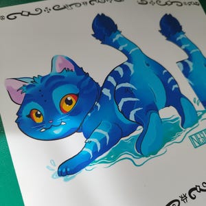 Derpy A5 Print | K-Pop Demon Hunters | Rumi | Look |  Zoey | Cozy Decoration | Vintage and Kawaii | Saja Boys | Photocard | Tiger | cat