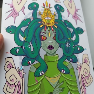 Tatuaggi tribali MEDUSA | Mitologia greca | Serpente | Decorazione accogliente | Vintage e kawaii | Arte | Illustrazione