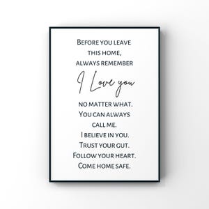 I Love You Printable Wall Art: Home Decor (Digital Download)