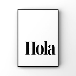Hola 8x10 inch card stock print - Wall decor
