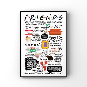 Collage de amigos - Letrero decorativo digital imprimible para el hogar - Descarga instantánea