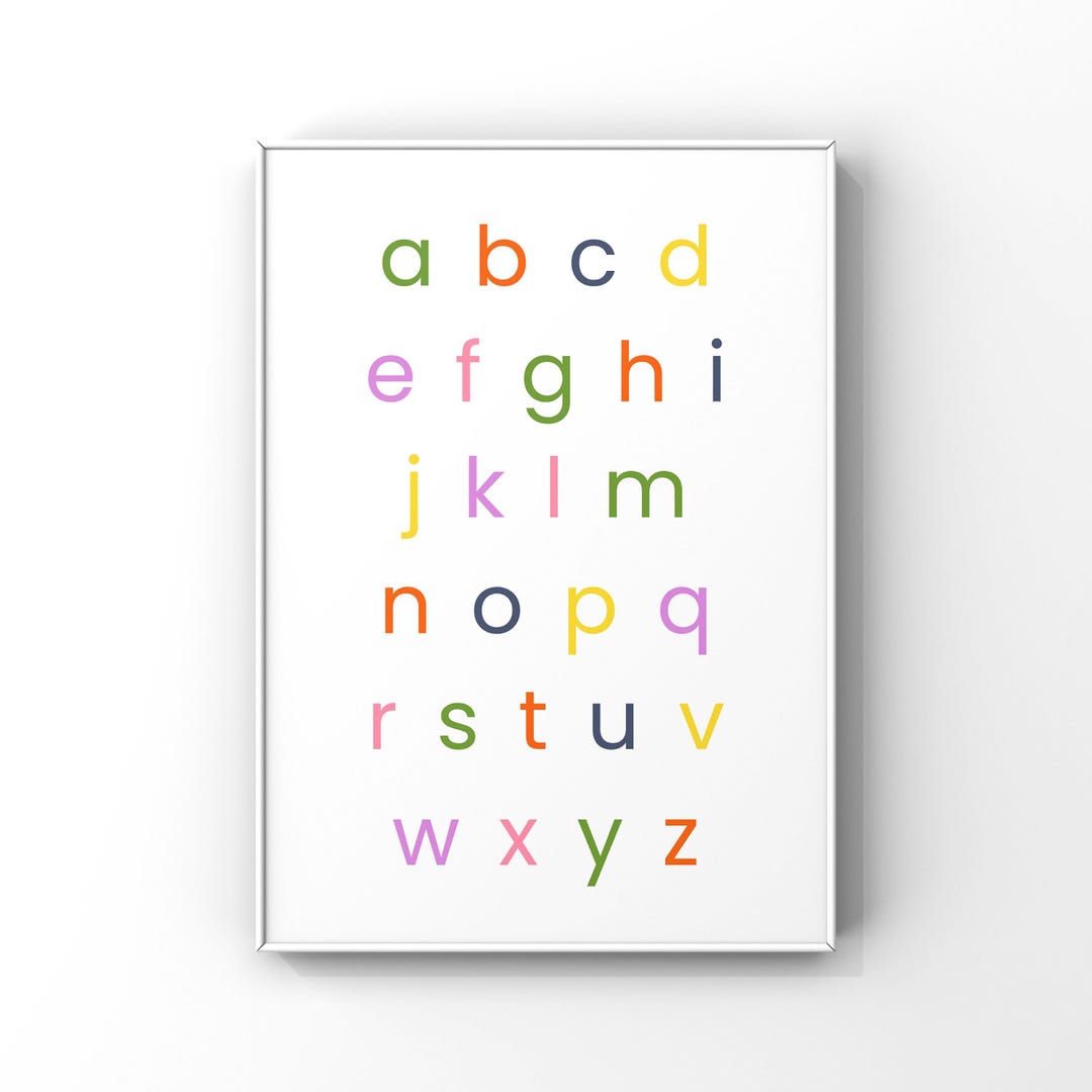Lowercase Alphabet- Digital Printable Home Decor Sign - Instant ...