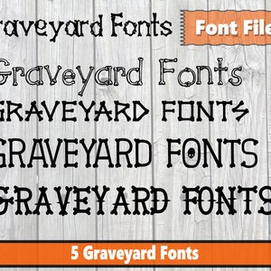 Graveyard Fonts - Halloween Font Bundle - Scary Skeleton Font Text - Halloween Alphabet - Halloween Downloads