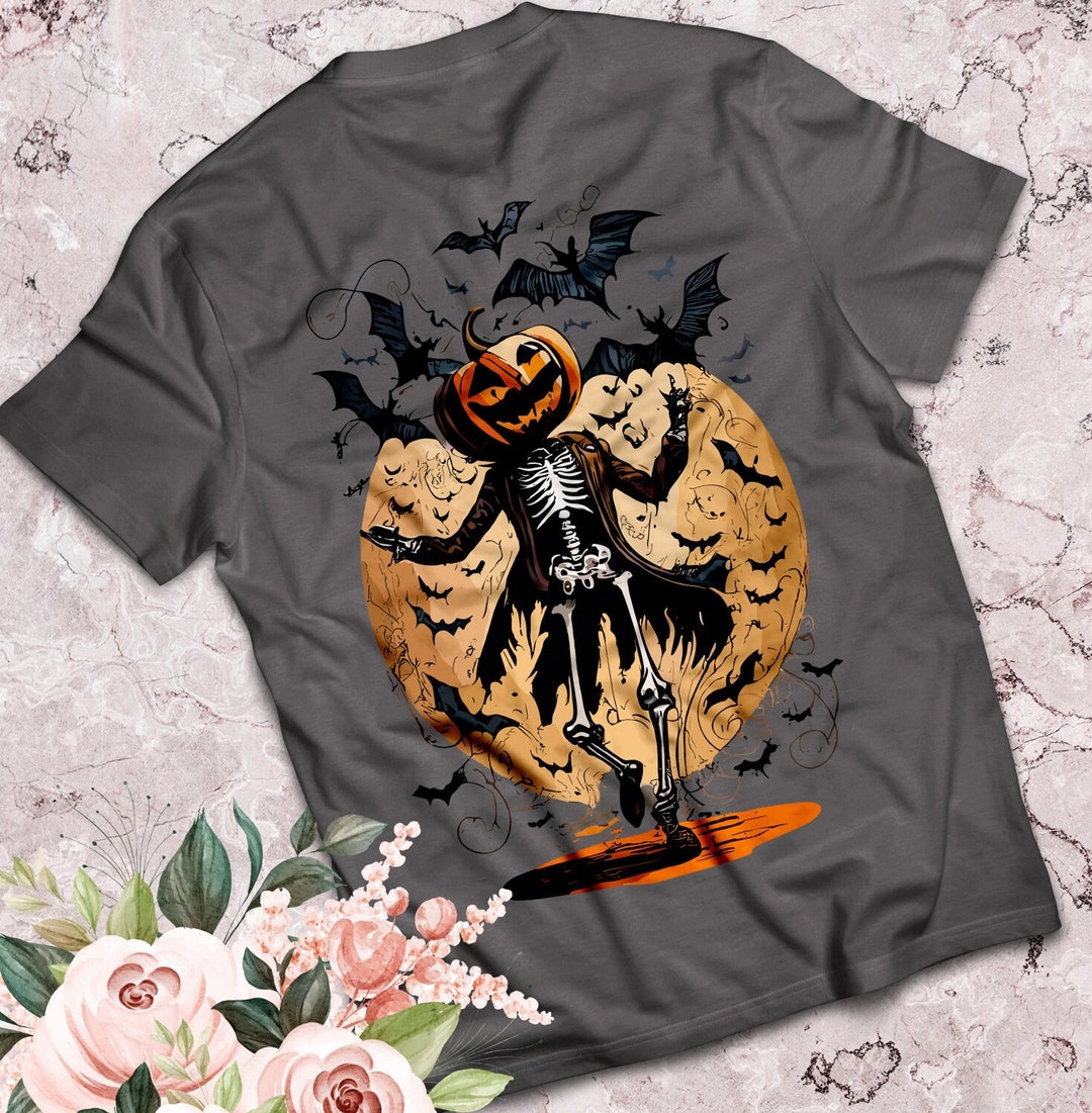 Dancing Skeleton PNG - Spooky Jack-o'-lantern Head - Halloween Digital ...