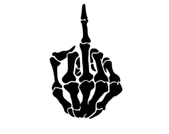 Skeleton Middle Finger SVG