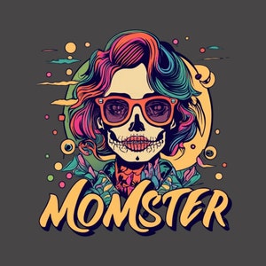 Momster SVG & PNG - Spooky Mom Monster Graphic - Halloween Digital Download - High-Quality Image for Crafting and Prints