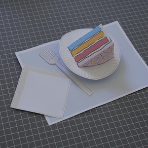 Time for Cake - sliced birthday cake popup card