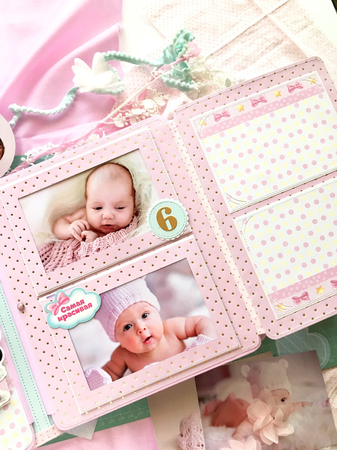 Photo album for baby girl Etsy