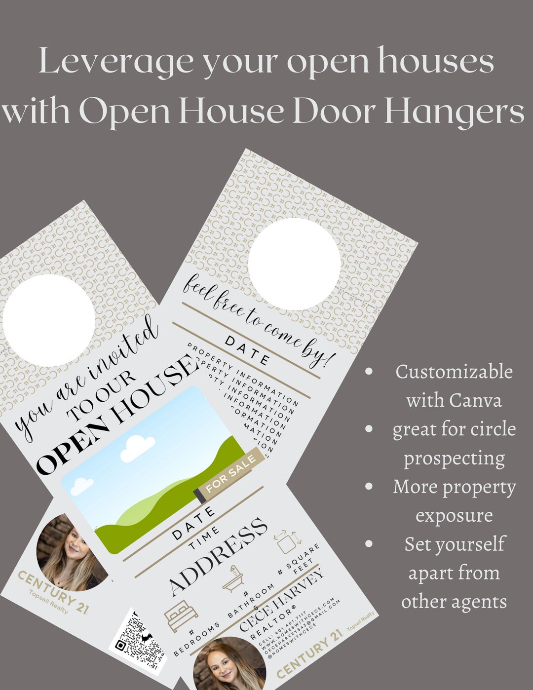Editable Open House Door Hangers Etsy
