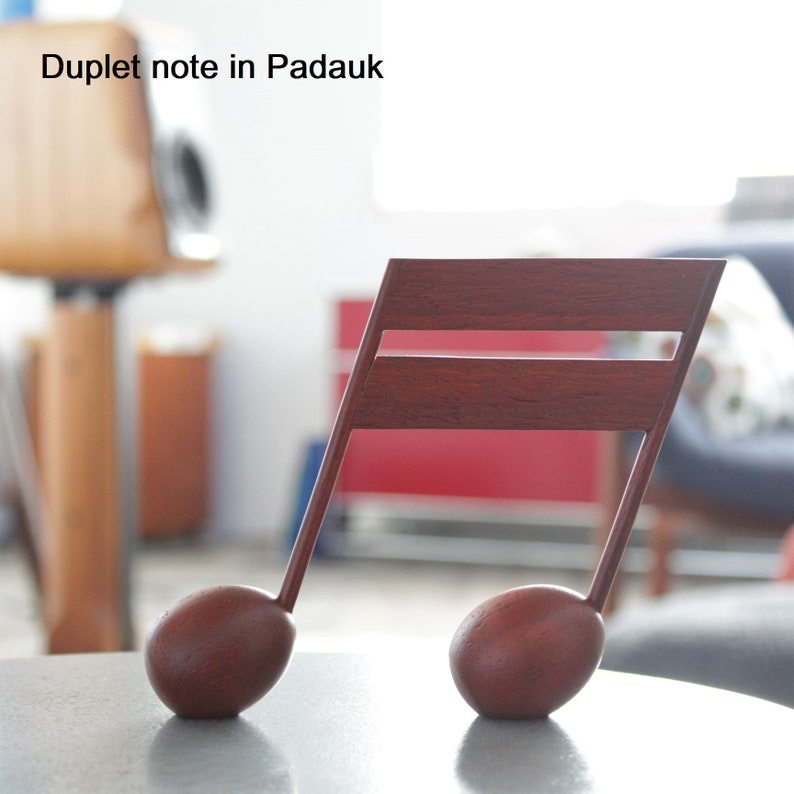 Duplet Note Musical Note Paperweight Wood Craft in Padauk Wood Etsy