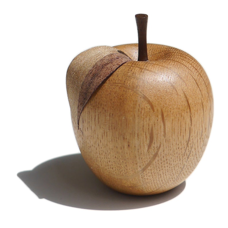 Apple With Leaf Wooden Paperweight for Home Decor Etsy