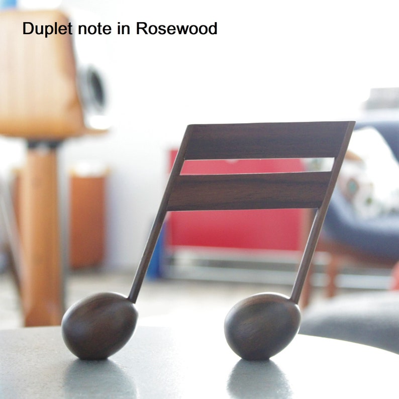 Duplet Note Musical Note Paperweight Wood Craft in Rosewood Etsy