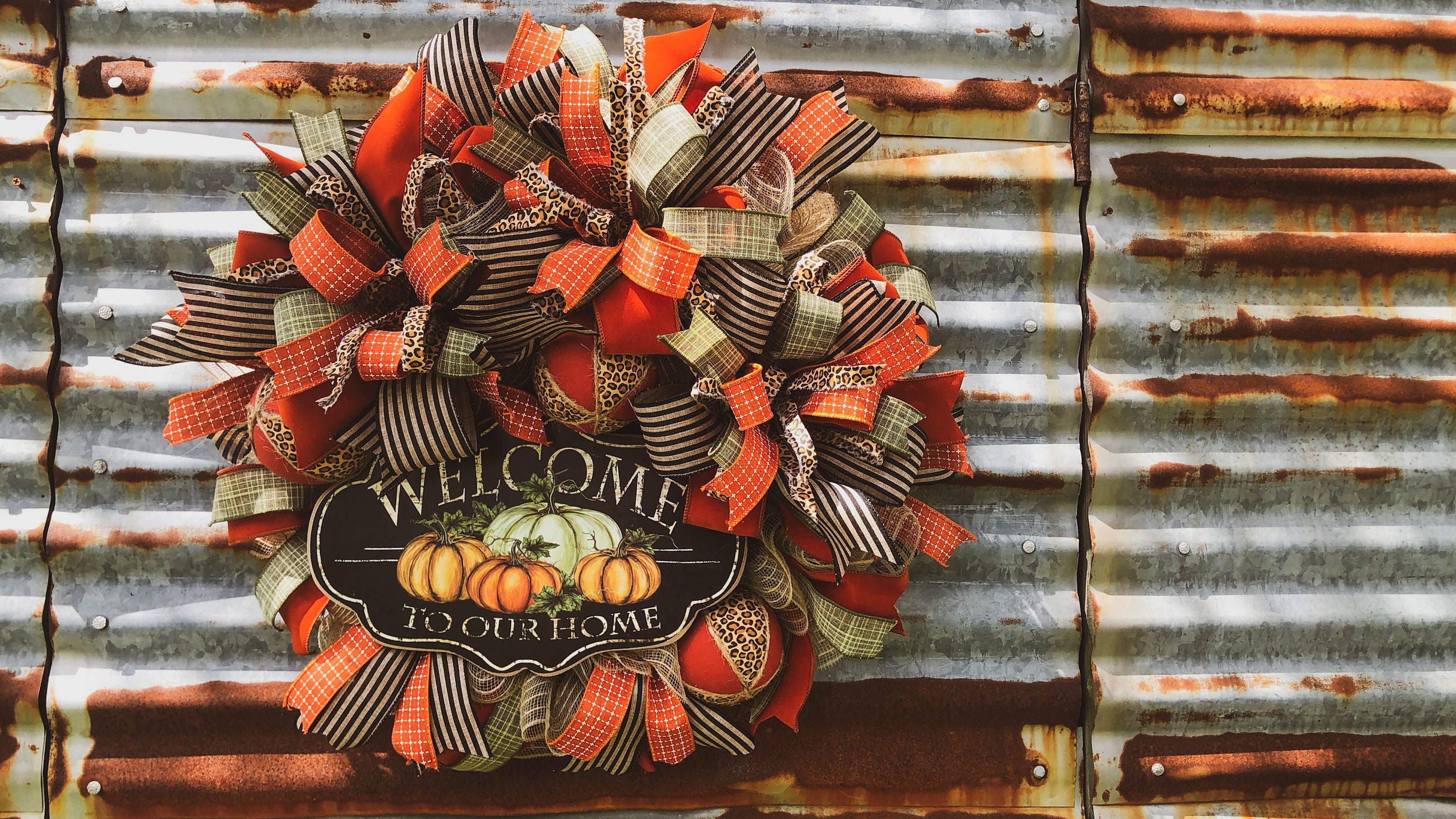 Fall Deco Mesh Wreath Fall Welcome Wreath Autumn Front Door - Etsy