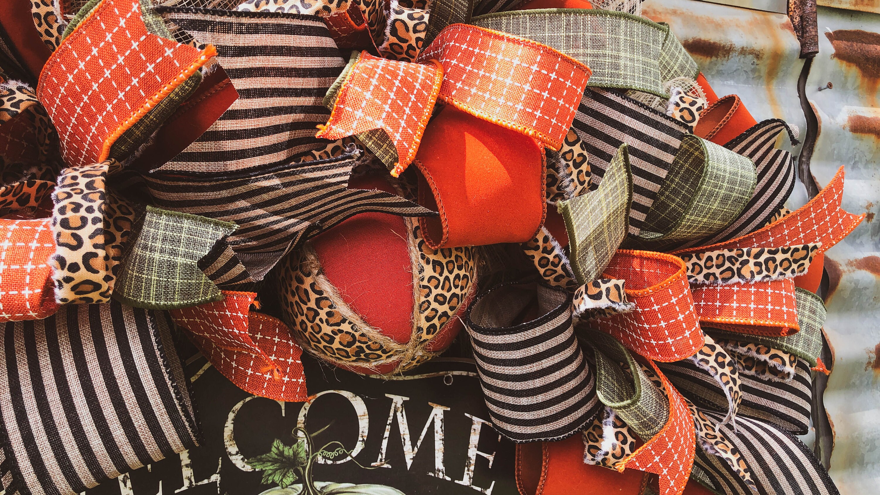 Fall Deco Mesh Wreath Fall Welcome Wreath Autumn Front Door - Etsy