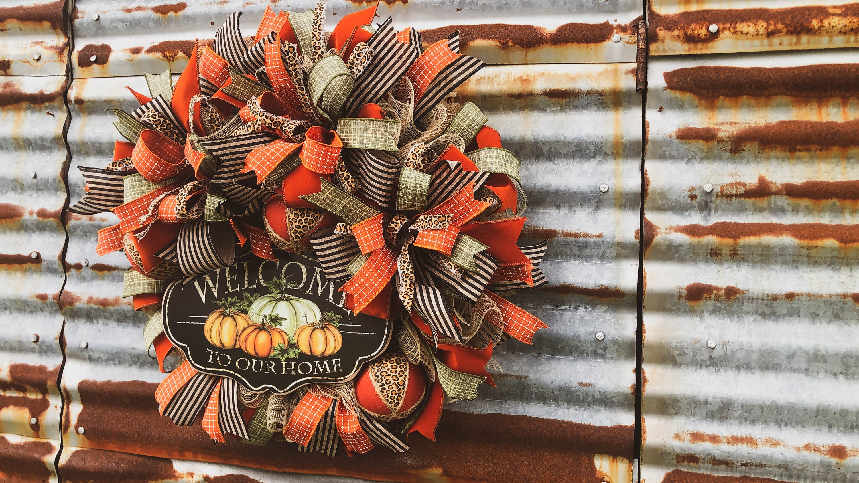 Fall Deco Mesh Wreath Fall Welcome Wreath Autumn Front Door - Etsy