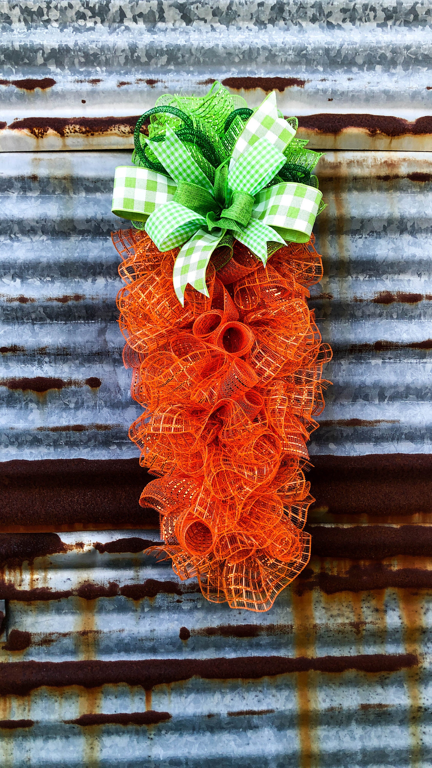 Large Deco Mesh Carrot Swag Spring Decor Easter Wreath Etsy