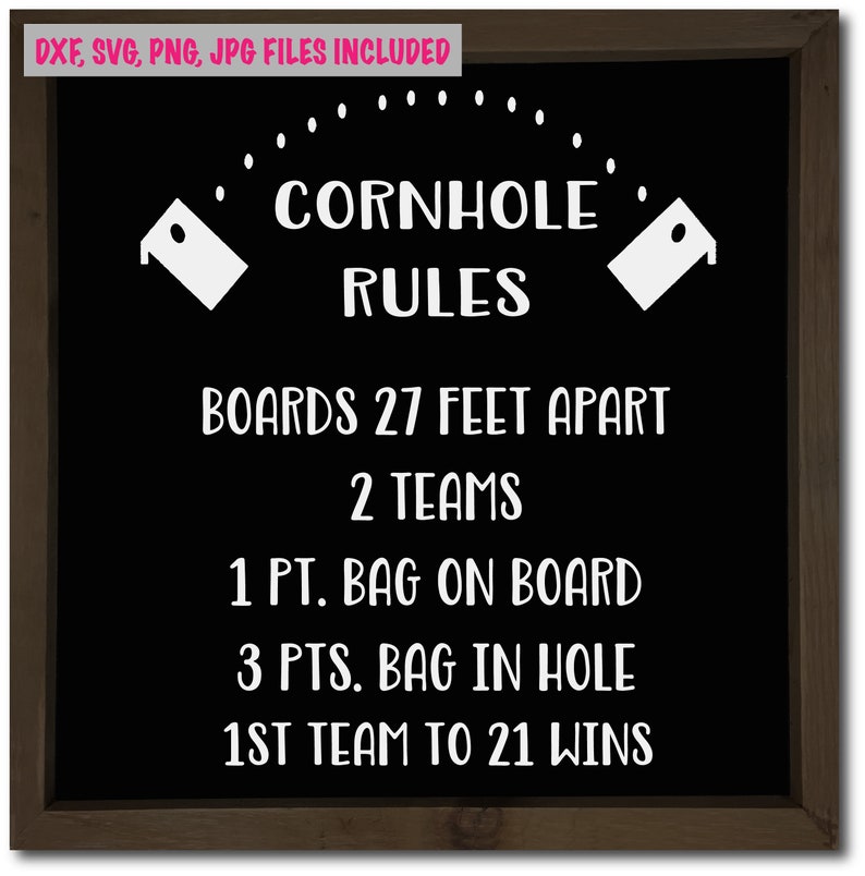 Corn Hole Rules SVG Corn Hole Digital File Etsy