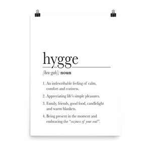 Hygge Poster, Hygge Weihnachtsgeschenk, Hygge Definition, Scandi Poster, Hygge Wand Kunstzeichen, Posterdruck Bild 9