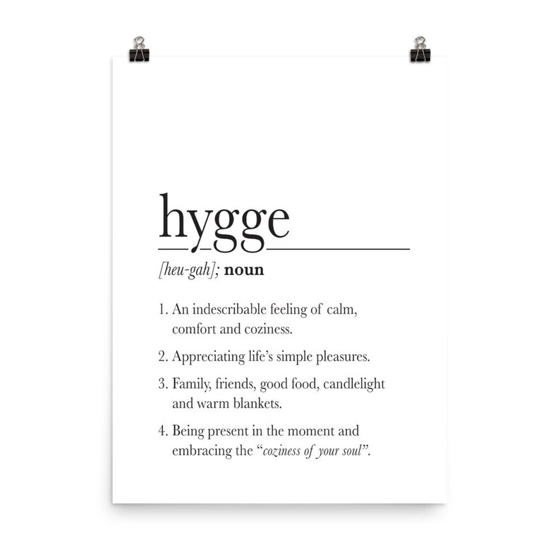 Hygge Poster, Hygge Weihnachtsgeschenk, Hygge Definition, Scandi Poster, Hygge Wand Kunstzeichen, Posterdruck Bild 9