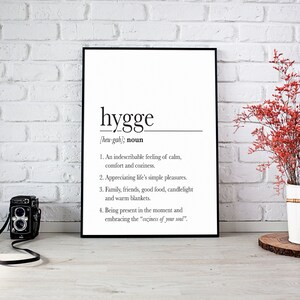 Hygge Poster, Hygge Weihnachtsgeschenk, Hygge Definition, Scandi Poster, Hygge Wand Kunstzeichen, Posterdruck Bild 2