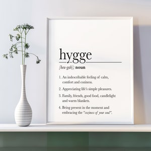 Hygge Poster, Hygge Weihnachtsgeschenk, Hygge Definition, Scandi Poster, Hygge Wand Kunstzeichen, Posterdruck Bild 4