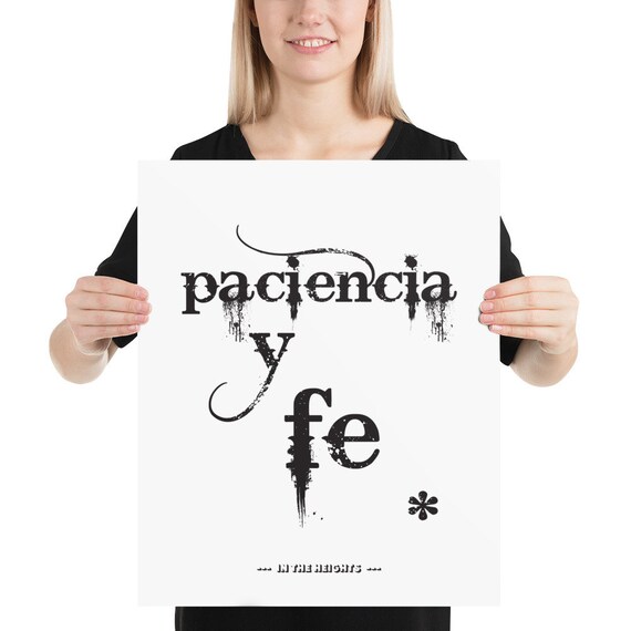 Buy Spanish Printed Poster Paciencia Y Fe Patience and Faith in Online in  India 