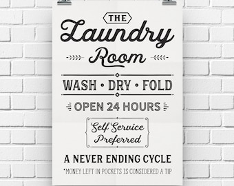 Laundry Room Sign, Laundry Print, Laundry Sign Retro Poster, Laundry Room Decor, Utility Room