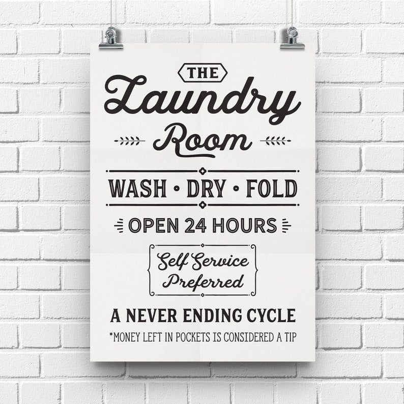 Waschküche Zeichen Wäsche Druck Wäsche Zeichen Retro Poster | Etsy