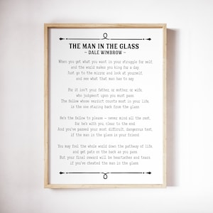 Man in the Glass, Poem Print, Guy in the Glass, Dale Wimbrow, Poetry ...
