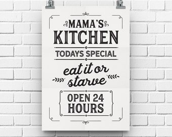 Farmhouse Wall Decor, Kitchen Prints, Rustic Wall Decor, Kitchen Wall Art, Kitchen Signs, Kitchen Sign