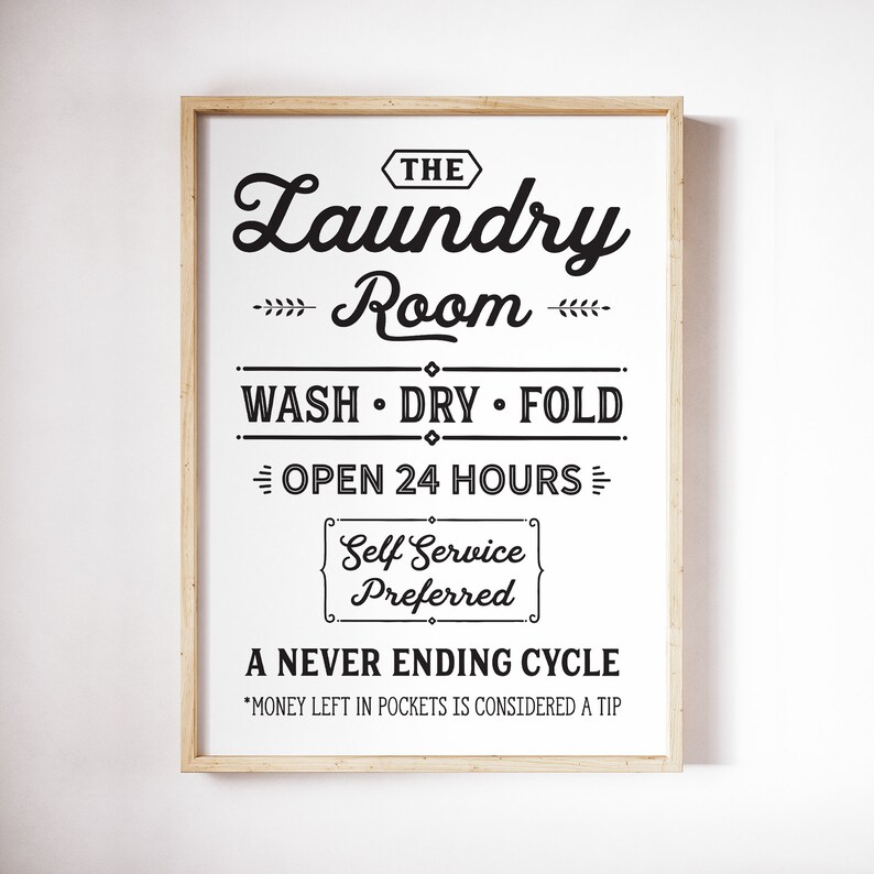 Laundry Room Sign Laundry Print Laundry Sign Retro Poster  Etsy